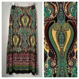Cato Size Medium Stretch Knit Maxi Skirt Boho Travel Vacation Tribal Goblincore